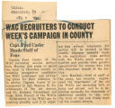 WAC recruiters to conduct week's campaign in county