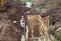 Alfred Parcel structure site during construction.