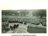 Induction ceremony on west portico of Old Capitol, The University of Iowa, 1920s