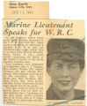 Marine Lieutenant speaks for W. R. C.