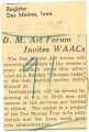 D. M. art forum invites WAACs