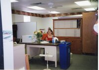 2002  Volunteer Rachel Fosdick helps out in the office