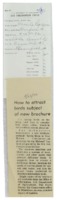 1972 - How to Attract birds subject of New Brochure