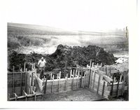 Construction of water control structure on Sonksen farmland.