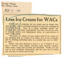 Less ice cream for WACs