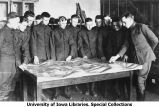 Cadets in class using map, The University of Iowa, 1919