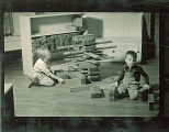 Children building with wood blocks, The University of Iowa, February 22, 1938