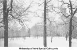 Pentacrest in winter, The University of Iowa, ca. 1862