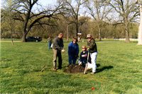 Louisa County SWCD commissioners planting trees at fairgrounds, 2006