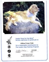 Albion Lions Club - certificate 2003
