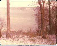 View of Mississippi River from North Cabin windows in Winter