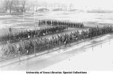 Cadets marching on Iowa Field, The University of Iowa, 1918