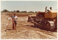1970s Earthmoving machinery moving dirt