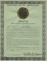 Certificate to appoint Steve Hardiman as the Assistant Soil Conservation District Commissioner.