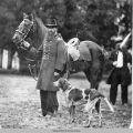 Civil War soldier with his horse and dog, 1861-1865