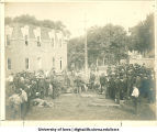 Pole-climbing competition, Armory Hall of Electrical Engineering, The University of Iowa, 1905