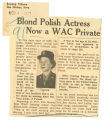 Blond Polish actress now a WAC private