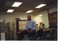2001  NRCS (Natural Resources Conservation Service) District Conservationist Terrance Rudolph sits in his  office