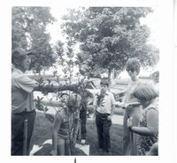 Preston Community School students planting trees, 1977