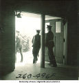 Soldiers in dress uniform walking outside, The University of Iowa, 1950s