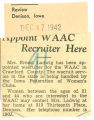 Appoint WAAC recruiter here