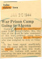 War prison camp going to Algona