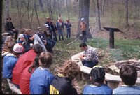 1984 Students enjoy an outing in the woods to learn about conservation