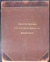 Twenty-fifth Anniversary of the Pastorate of Dr. A.L. Frisbie over Plymouth Church, October 2, 1896.