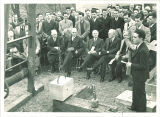 Cornerstone-laying ceremony for the Law Commons, the University of Iowa, 1934