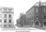 Pentacrest along Jefferson Street, The University of Iowa, between 1910 and 1912