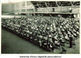 Students taking exam in Field House, The University of Iowa, 1930s