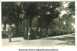 Cadet leading commencement procession on Pentecrest, The University of Iowa, June 12, 1918