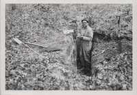 Excavation pit for soil sampling.
