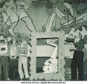 Students portraying a Picassoesque painting at costume dance, The University of Iowa, March 1940