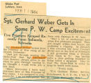 Sgt. Gerhard Weber gets in some P. W. camp excitement