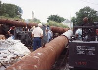 1993 Flood water being piped into the Iowa River