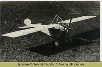 Postcard of Billy Robinson's monoplane 
