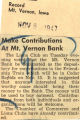 Make contributions at Mt. Vernon bank