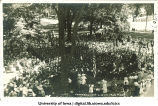 Crowd listening to commencement speaker, The University of Iowa, June 12, 1918
