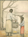 Women making maple sugar