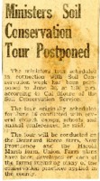 Minister soil conservation tour postponed. 