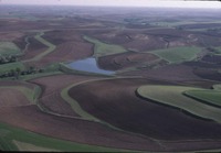 Contoured farmland and Crawford Creek 