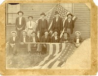 12 men with flags