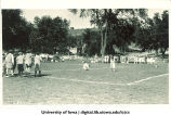 Children playing games near the Pentacrest, The University of Iowa, 1920s