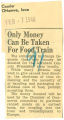 Only money can be taken for food train