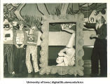 Students portraying a Picassoesque painting at costume dance, The University of Iowa, March 1940