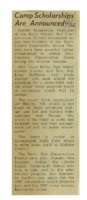 1966 Camp Scholarships are Announced