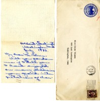 M.L. Wood letter to Helen Patricia (Patsy) Wilson exchanging bookplates. 