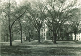 Schaeffer Hall partially obscured by trees, the University of Iowa, 1920