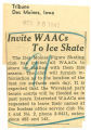 Invite WAACs to ice skate